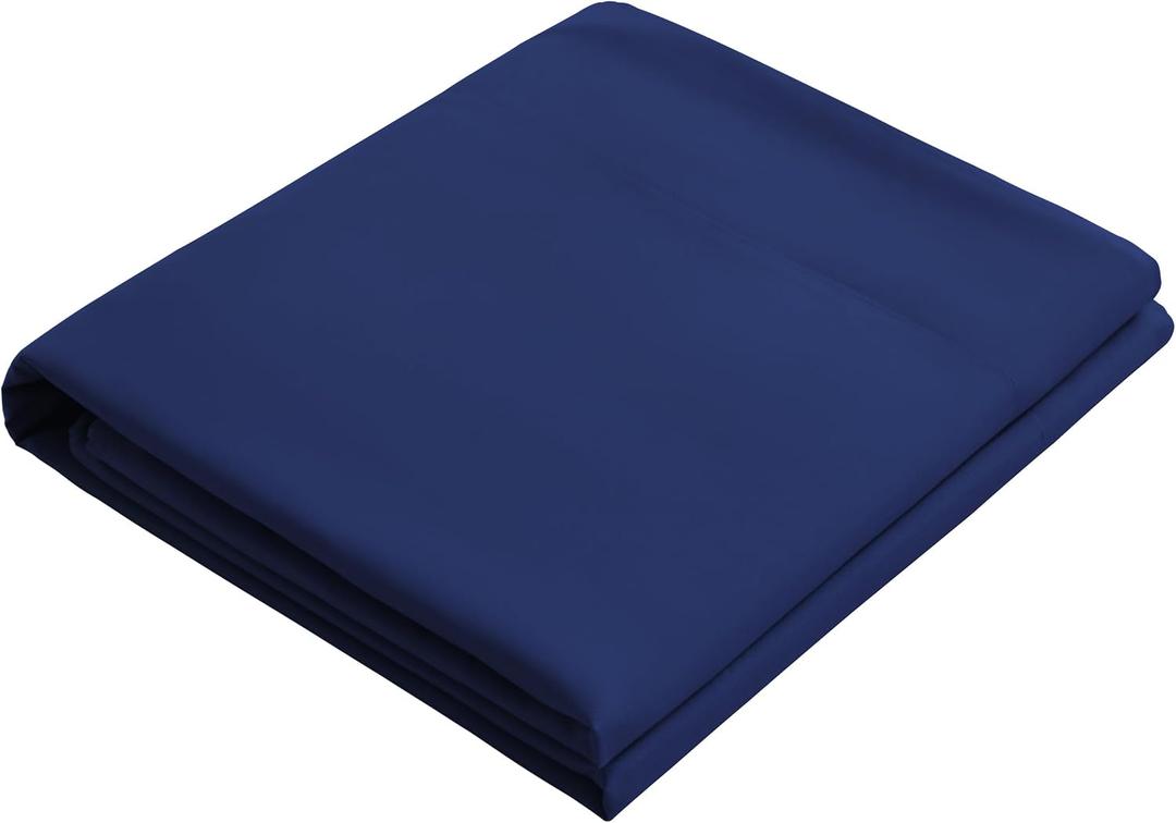 Twin Flat Sheet, 66x96 Inches, Brushed Microfiber, Navy Blue