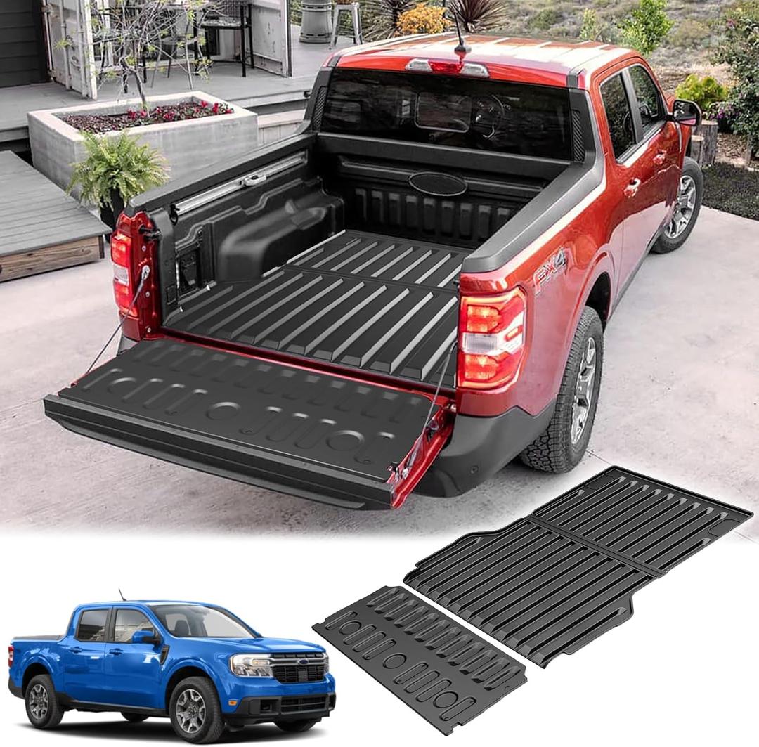 Maverick Truck Bed Mat and Tailgate Liner Compatible with 2022 2023 2024 2025 Ford Maverick - Custom Fit Cargo Mat for Ford Maverick 2024 2025 XL XLT Lariat and Maverick Hybrid All Weather Trunk Mat