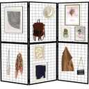 Foldable Gridwall Display Panel - 3 Pack of 2x5 Ft Heavy Duty Z Unit Wire Grid Wall Panels for Retail Store, Trade Show, Pop Up Shop, Versatile Merchandiser Display