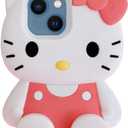 Anime Cat Soft Silicone Case for iPhone 13/14/15,Fashion Kawaii Soft Silicone Animal tective Gel Shockof Gel Back Cover