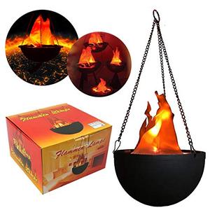 3D Fake Fire LED Light - Hanging Silk Flame Stage Effect Lamp for Halloween, Christmas, Festivals, Parties, Night Clubs