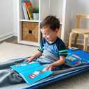 Wildkin Modern Nap Mat with Pillow and Blanket for Boys - Heroes Removable pillow, 49.5 x 20 in. mat plus 40 x 31 in. blanket, can attach to a cot, machine washable mat, preschool ready