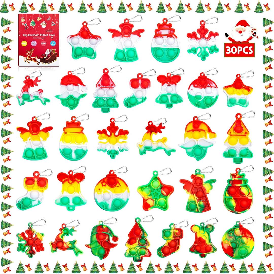 Christmas Pop Fidget Toys Bulk Its Christmas Party Favors for Kids 30 Pack Mini Pop Keychain It Stocking Stuffers for Kids Goodie Bag Stuffers Fidgets for Classroom Prizes Student Birthday Party Gifts Christmas Pop Fidget Toys Bulk Its Christmas Party Favors for Kids 30 Pack Mini Pop Keychain It Stocking Stuffers for Kids Goodie Bag Stuffers Fidgets for Classroom Prizes Student Birthday Party Gifts