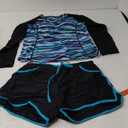 Women's Long Sleeves Rash Guard - 2 Piece Swimsuits with Built in Bra Swim Shirt and Shorts with Pockets (Large)
