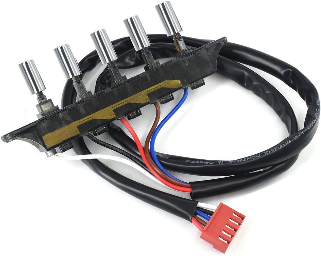 Kitchen Range Hood Pushbutton Switch Range Hood Key Board Switch CXW-200-DJ216/DJ103S/DJ105 Replacement for Midea (5 Keys Long Line Switch)