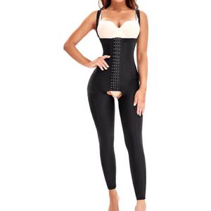 RDSIANE Bodysuit Shapewear for Women Post Surgery Compression Garment Tummy Control Faja Thigh Slimmer (Medium, Black)