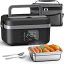 Cordless Electric Lunch Box for Adults, 16000mAh Rechargeable Auto Heated Lunch Box, 1L Portable Self-Heating Food Warmer for Office, Picnic, Car & Outdoor Use