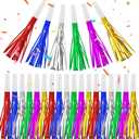24 Pack Metallic Fringe Party Blowers - Kids Party Noise Makers,Party Blowers for Kids,Horns & Whistles for Graduations,Weddings,Birthdays,Family Gatherings and Sporting Events