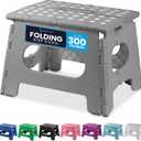 Handy Laundry Folding Lightweight Step Stool - Sturdy Enough to Support Adults and Safe Enough for Kids - Opens Easy with One Flip - Great for Kitchen, Bathroom or Bedroom (Grey - 9 Inch)