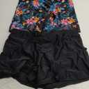 Tempt Me Two Piece Tankini Swimsuits for Women Tummy Control Bathing Suit with Shorts Athletic Two Side Pockets Swimwear (X-Large, Black Floral)