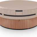 AKEfit Round Hot Tub Cover, 600D Polyester Waterproof for Hot Tub, UV Protection & Windproof, 83''x 20'', Brown