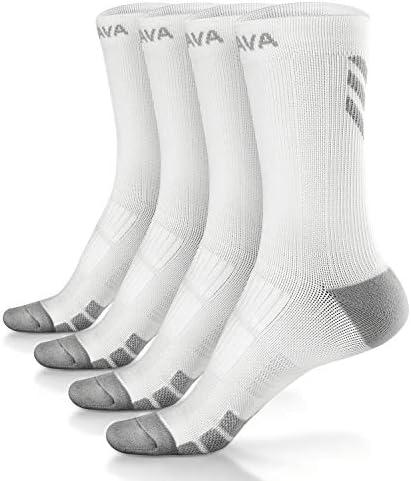 DOVAVA Dri-tech Compression Crew Socks (4/6 Pairs), Comfort Boost Circulation, Large - Extra Large 
