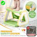 Orzbow Frog Potty Training Seat, Toddler Toilet Seat with Step Stool Ladder, 2-in-1 Potty Training Toilet Essentials for Boys Girls, Adjustable Height, Non-Slip Step and Splash Guard Design, Green