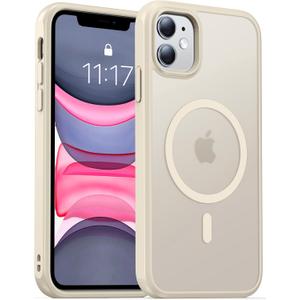 Magnetic for iPhone 11 Phone Case-Compatible with MagSafe-Slim Translucent Matte-Military Grade Drop Protection Phone Case for iPhone 11 6.1",Beige