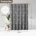 Onalasyc Butterfly Shower Curtain, Lace Butterfly Shower Curtains for Bathroom, Grey Sheer Shower Curtain, Vintage Aesthetic Decor Bathroom Waterproof Shower Cutain, 12 Pcs Plastic Hooks, 72 x 72 in