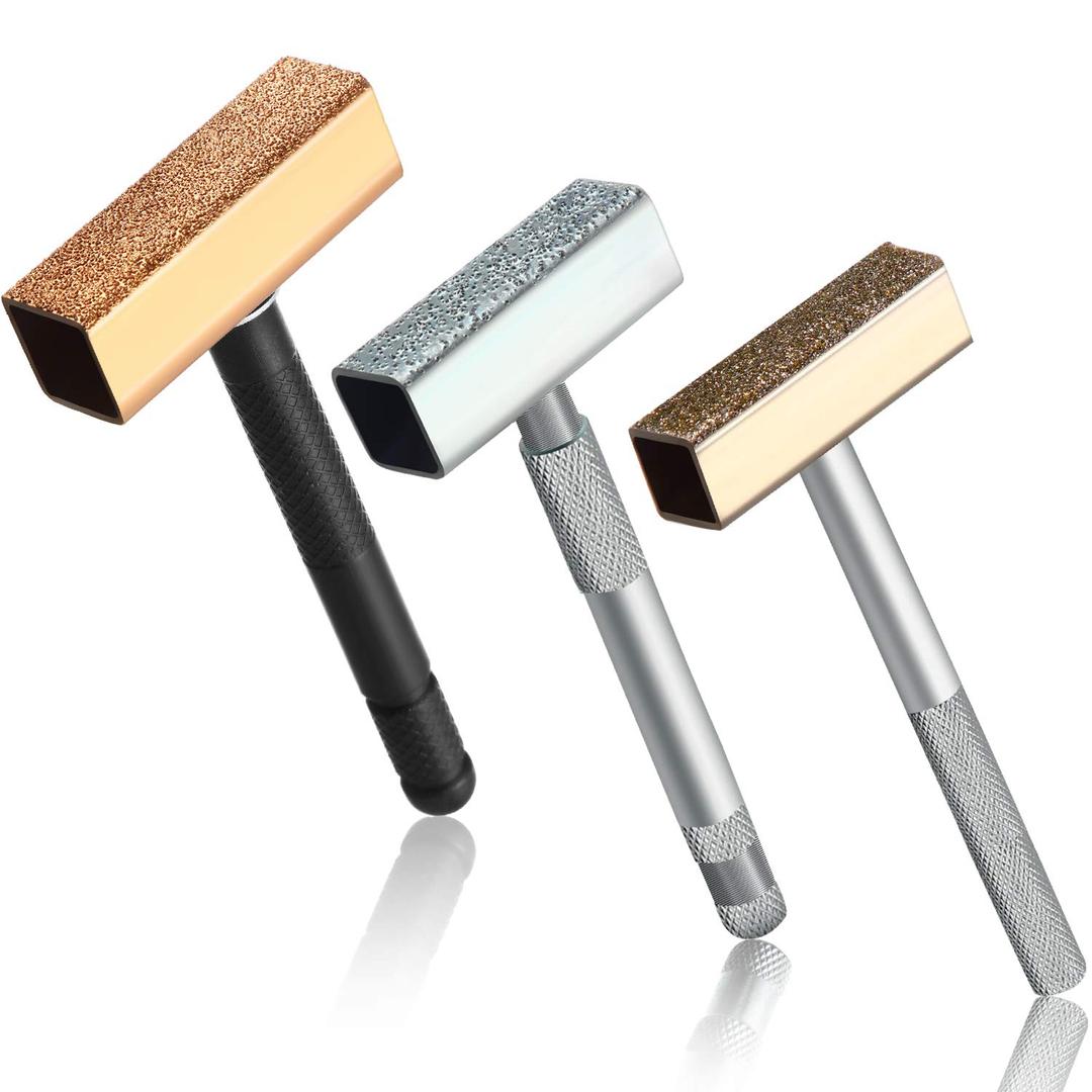 Mudder 3 Pieces Grinding Wheel Dresser Tool Diamond Stone Grinding Dresser Tool with Flat Diamond Surface for Restore Bench Grinder Truing Deburring Smooth Surface