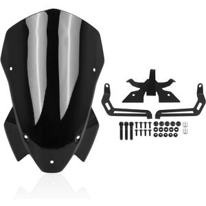 Motorcycle Touring Windshield Tall Windscreen Windshield Double Bubble Replacement for BMW S1000R 2021 2022 2023 2024 M1000R 2023-2024(Black)