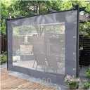 Outdoor Transparent Window Curtain Waterproof, Plastic Tarpaulin Panel, Tent Side Curtains Weather Resistant with Rustproof Grommets & Hook for Pergola, Porch, Gazebo, Cabana (2x3m/6.5x9.8ft, Clear)