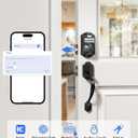TEEHO TE012W WiFi Smart Lock, Fingerprint Door Lock with Built-in Wi-Fi, Keyless Entry Keypad Smart Deadbolt, App Remote Control, Alexa Compatible, IP55 Waterproof for Front Door Matte Black