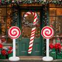 2 Pcs Christmas Inflatable Outdoor Decorations 4 FT Christmas Candy Inflatable Column Decoration for Winter Xmas Lawn Yard Garden Home Decor