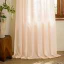 Pink Sheer Curtains 96 Inch Length Semi Voile Sheer Curtains for Girls Bedroom Living Room Pinch Pleated Soft Touch Light Filtering Drapes(Soft Pink, 42 W x 96 L, 2 Panels)