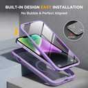 Miracase Glass Series Designed for iPhone 14 Plus Case 6.7 inch, 2023 Upgrade Full-Body Magnetic Clear Case with Built-in 9H Tempered Glass Screen Protector,Compatible with MagSafe,Purple