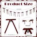 6Ft Burgundy Velvet Christmas Bow Garland Pre-String Coquette Bow with Vintage Bell Ribbon Banner for Christmas Tree Hanging Decoration Xmas Fireplace Staircase Fireplace Ornament (Wine Red)