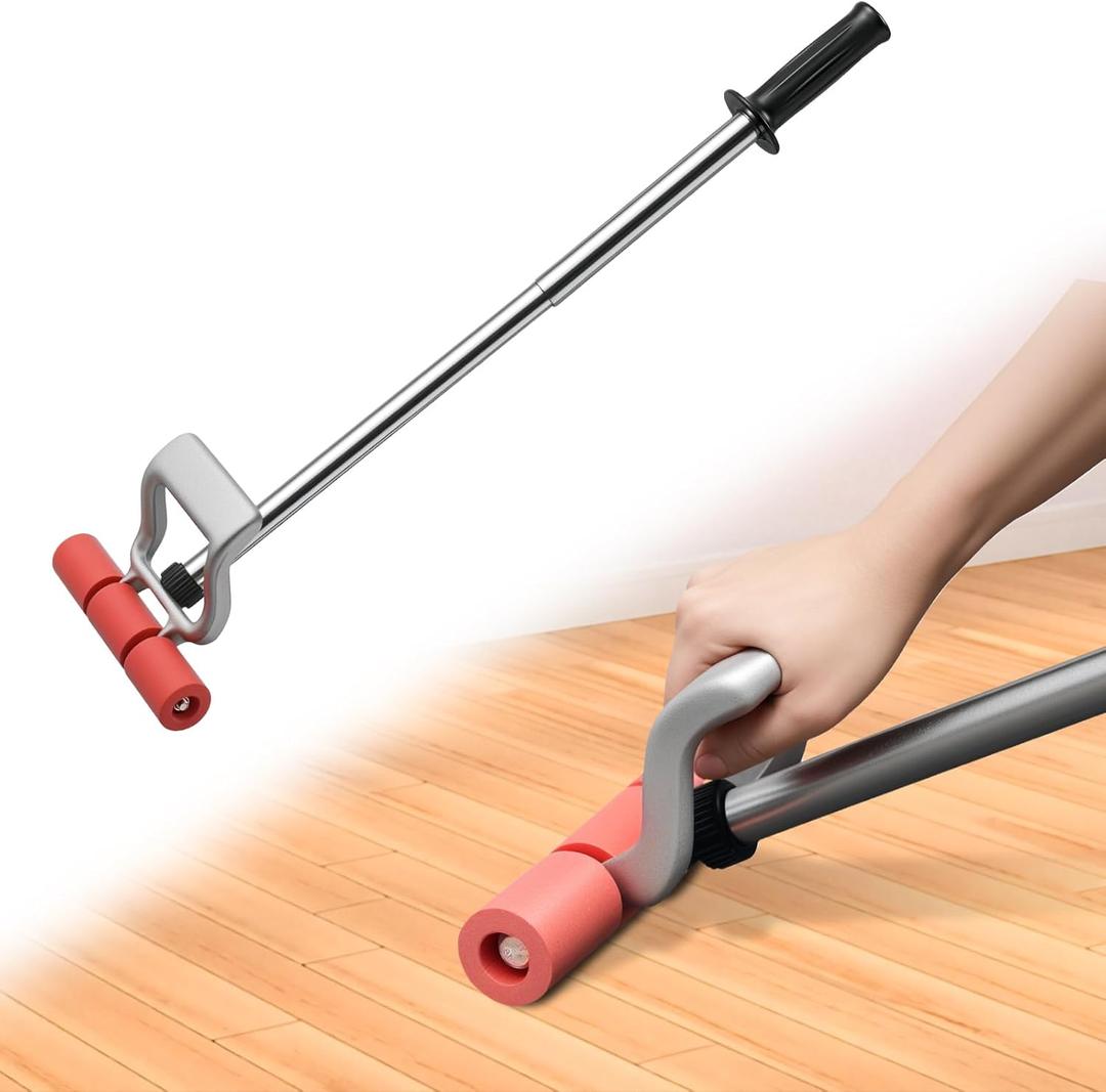 Floor and Wall Roller for Vinyl Flooring,Heavy Duty Adjustable Rollers with Extendable 16" to 27.5" Handle Rubber Nylon Wheels for Linoleum, Carpet, LVP, Veneer and Wall Covering