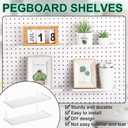 Lineshading 4 Pcs Pegboard Shelves, 10 x 4 Inch Metal Shelf Brackets Pegboard Tray Accessories Wall Organizer for Craft Room Home Garage Nursery Workbench Kitchen (White)
