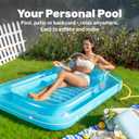 SLOOSH Inflatable Tanning Pool Lounger Float, 70" x 46" Pool Floats Adult with Pillow, 4 in 1 Suntan Tub Raft Floatie,Sunbathing Bed Lounge for Water Blow Up Kids Ball Pit Party Gifts, L-Blue, Large