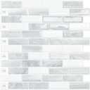 DEWOO Kitchen Backsplash Self Adhesive Wall 3D Marble Tiles Peel and Stick Bathroom, Grey (10-Sheet, 12"×12")