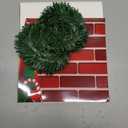 TaoBary Christmas Cardboard Fireplace 35.4 x 38.6 Inch Red Brick Bulletin Board Decoration Christmas Holiday Hearth Bulletin Board with 16.4 ft PVC Artificial Garland for Christmas Home Decor