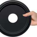 EIFHYT Molded Nylon Ceiling Medallion for Light Fixtures and Ceiling Fans 16"OD x 4"ID x 3/4"P (Fits Canopies up to 12-3/8") Black