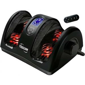 TISSCARE Foot Massager for Neuropathy: Shiatsu Feet Massager with Heat for Plantar Fasciitis, Pain Relief, Circulation, Deep Kneading Relaxation Massage for Women Men