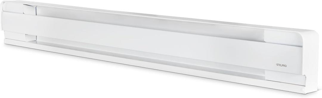 Stelpro Brava Electric Baseboard Heater – 1000W / 240V - 48" L x 5 7/8" H – Rounded Corners – Durable Steel Convection Heater for Quiet, Even Heat (AB41002W) – White