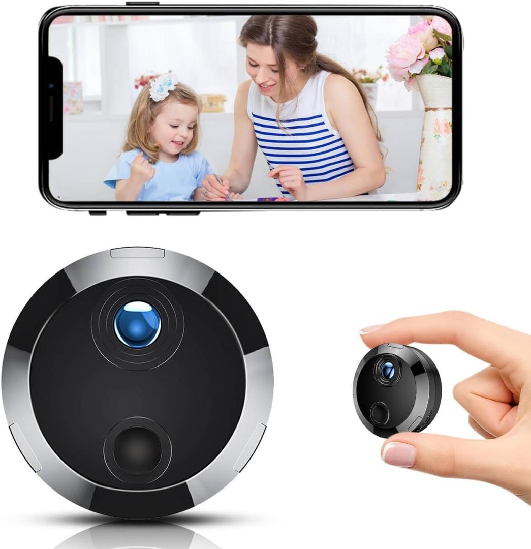 Hidden Cameras - 2025 Upgraded 1080P HD WiFi Security Camera - Spy Cam - Indoor Cam - Home Camer for Baby - Nanny Cam for with App - Surveillance Cameras with Motion Detection and Night Vision (black)