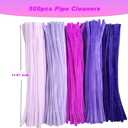 Craft Pipe Cleaners, 500pcs 5 Colors Purple Pipe Cleaners Craft Supplies Chenille Stems for Handmade Gift Flower Bouquet DIY Art and Craft Projects (6 mm x 12 Inch)