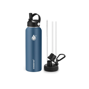 SENDESTAR Stainless Steel Water Bottle, Wide Mouth Water Bottle 32 oz with Straw Lid, Spout Lid, Double Wall Vacuum Insulated Leak Proof, Keeps Liquids Hot or Cold
