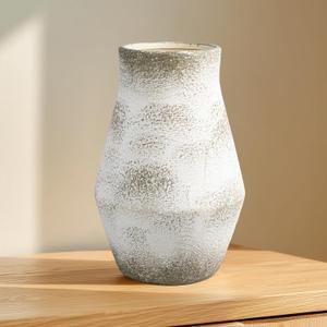 Grey Rustic Ceramic Vase, 11 Inch