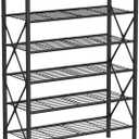 MILEFA 6 Tiers Metal Shoe Rack，Large Capacity Shoe Rack Holds 24 Pairs of Shoes, Durable and Stable, Adjustable Metal Shelf Stackable Shoe Shelf for Entryway, Hallway, Living Room, Closet