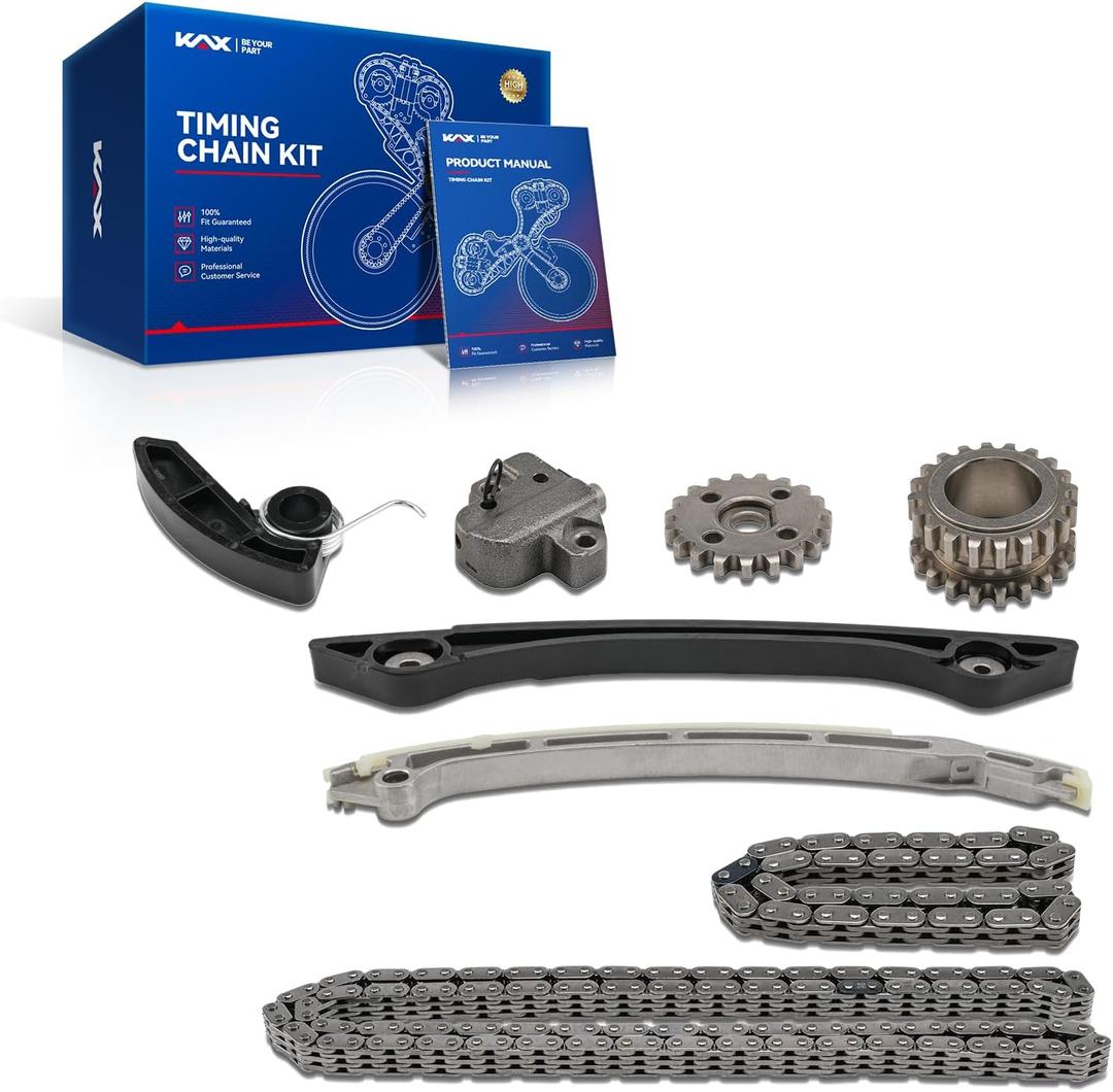 KAX Timing Chain Kit for Ford Escape 2013-2019, Fusion 2013-2020, Edge 2012-2018, Explorer 2012-2019, Lincoln MKC 2015-2019, MKZ 2013-2020, Mustang 2015-2019, Focus 2013-2018 2.0L, OE# 9-0744SA 9-5514
