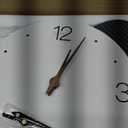 Decorative Wall Clock With Pendulum, Silent Quartz Battery Operated, Large Wall Clock For Living Room, Kitchen, Home, Bathroom, Bedroom Wall Decor, 15x20.5 Inch (593-Black White)