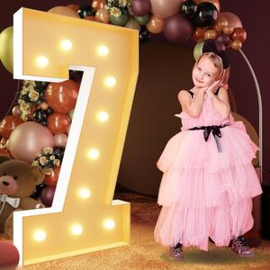 imprsv 4FT Marquee Numbers, Light Up Numbers 7 for 70th Birthday Decorations, Marquee Light up Letters Anniversary Party Decor, Pre-Cut Foam Board Kit