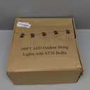 Brightever LED Outdoor String Lights 100FT Patio Lights with 52 Shatterproof ST38 Vintage Edison Bulbs, Outside Hanging Light Waterproof for Porch, Deck, Garden, Backyard, Balcony, 2700K Dimmable (100FT-Warm White, Black Wire)