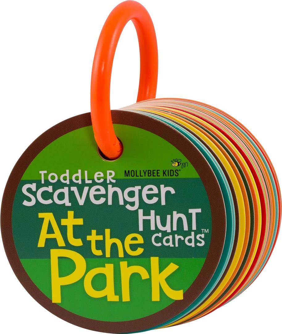 MOLLYBEE KIDS Toddler Outdoor Scavenger Hunt Cards at The Park, Toddler Games, Gifts for Ages 2, 3 (3.5" x 3.5")