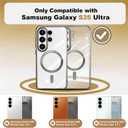 Misscase for Samsung Galaxy S26 Ultra Case with Privacy Screen Protector,[Camera Lens Protector] Clear Magnetic Luxury Plating Case Compatible with MagSafe Elegant Anti-Scratch Case Cover Silver