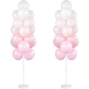 Balloon Column Kit Set of 2 With Balloons Included - Balloon Stand with Base, and Pole,Balloon Tower Backdrop Decoration for Wedding, Baby Shower, Graduation, Birthday Party, Bachelorette