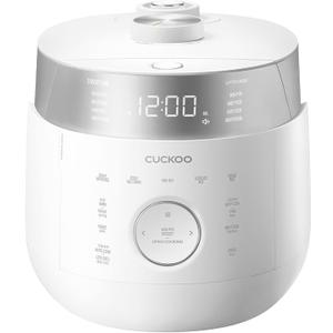 CUCKOO Twin Pressure Rice Cooker 10-Cup Uncooked / 20-Cup Cooked with Induction Heating Technology, 20 Menu Modes with Voice Guide, Large Rice Maker Multi-Cooker & Pressure Cooker (CRP-LHTR1009FW)