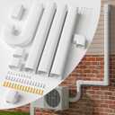 4'' 13Ft Mini Split Line Set Cover with Flexible Pipe, Upgrade PP Heat-Resistant & Paintable, Central AC and Heat Pumps-Full Set, No Other Parts Needed