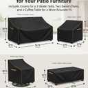 Outdoor Furniture Cover Waterproof, 4-Piece Outdoor Patio Furniture Cover Set, 600D Heavy Duty Protection Patio Loveseat Swivel Rocker Chairs and Coffee Table Garden Protective Furniture Set, Black
